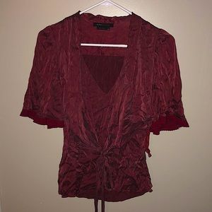 BCBG Maxazria XXS Silk Tie Top